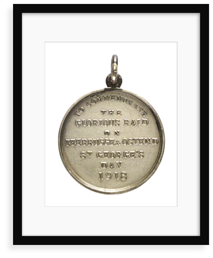 Medalet commemorating the raid on Zeebrugge and Ostend, 1918; reverse by Unknown