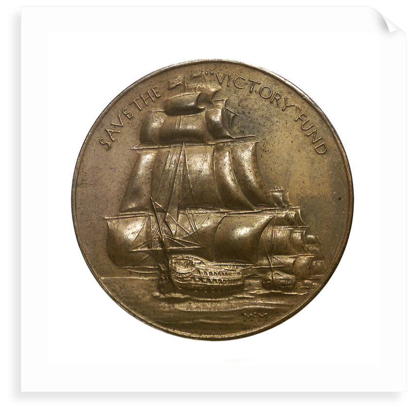 Medalet commemorating Save the 'Victory' Fund; obverse by W. McMillan