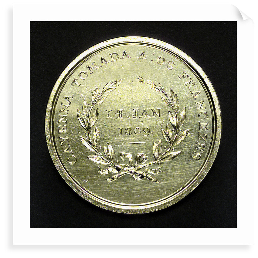 Medal commemorating the capture of Cayenne, 1809; reverse by G.F. Pidgeon