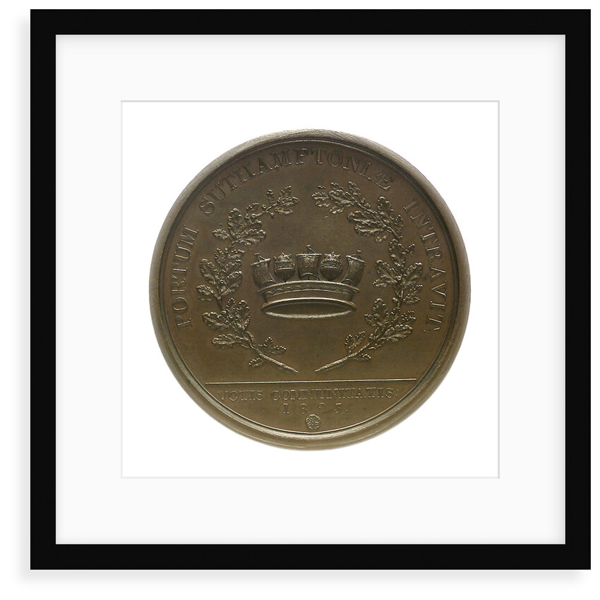 Medal commemorating the visit of King George IV to Southampton, 1823; reverse by W. Wyon