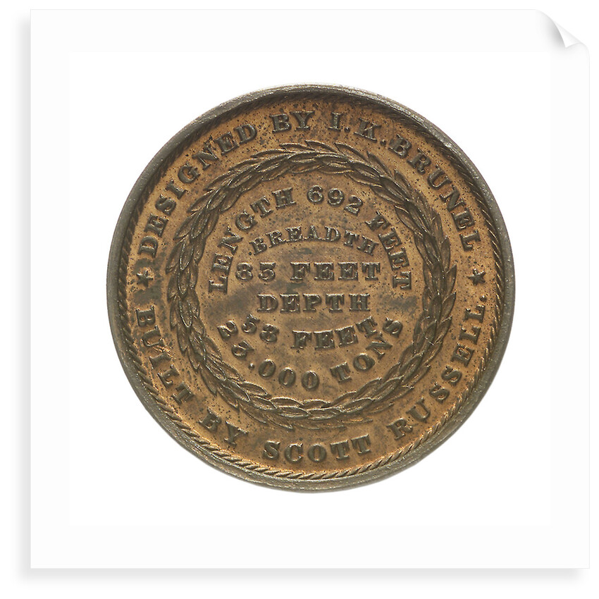 Medal commemorating the SS 'Great Eastern'; obverse by unknown