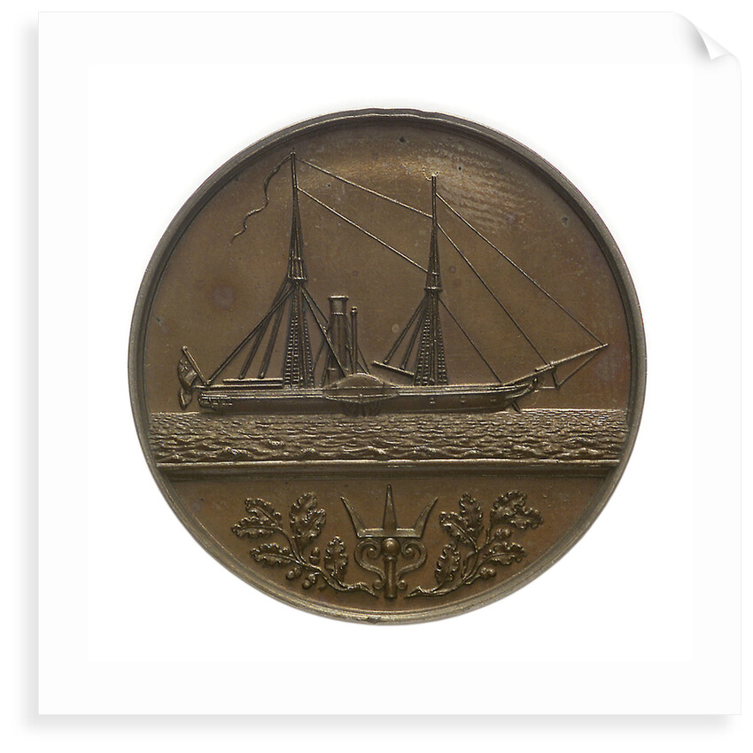 Trial piece, Naval Engineers medal; reverse by W. Wyon