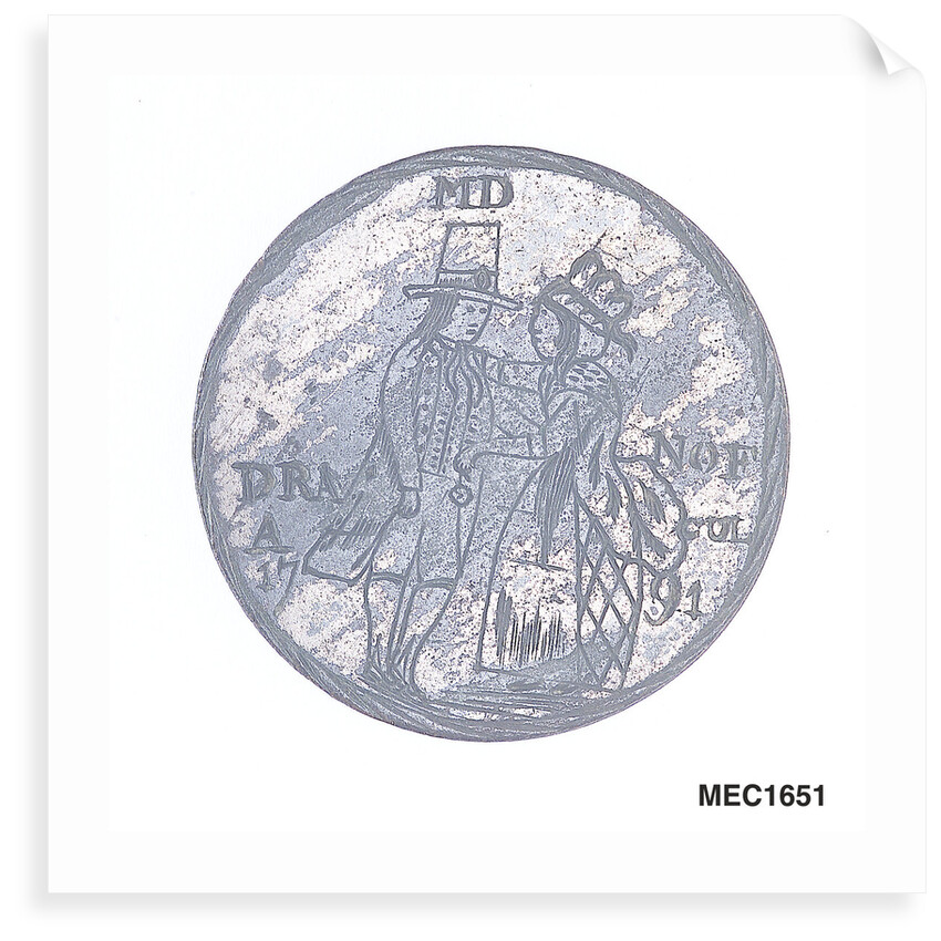 Engraved commemorative coin by unknown