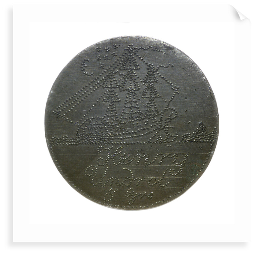 Engraved copper commemorative coin; obverse by unknown