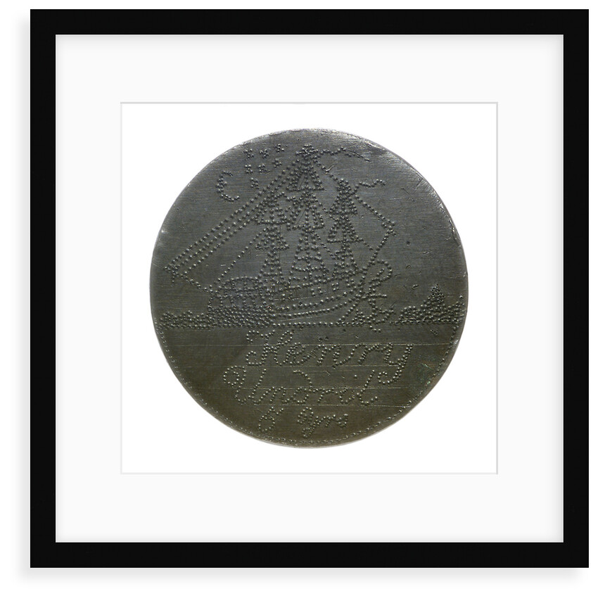Engraved copper commemorative coin; obverse by unknown