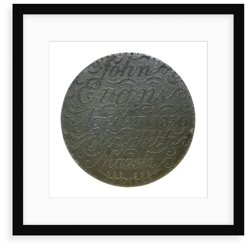 Engraved copper commemorative coin; reverse by unknown