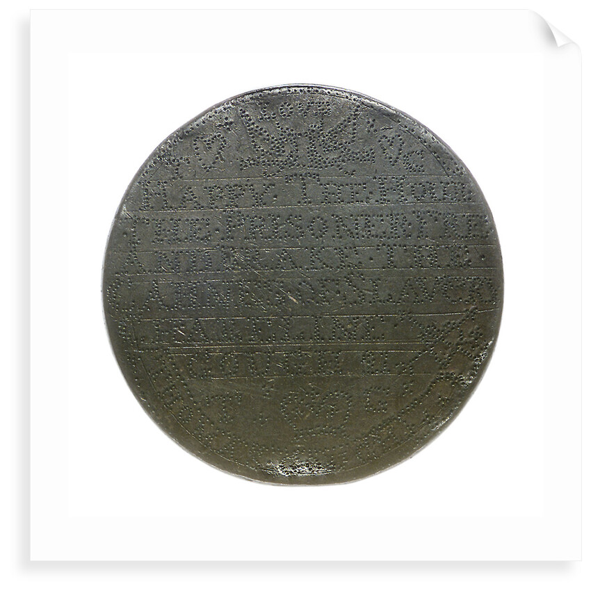 Prisoner's love token; reverse by unknown