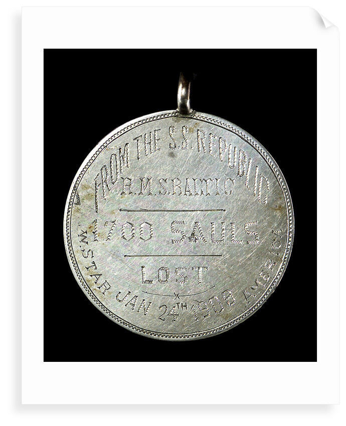 Rescue of passengers and crew of SS 'Republic'; reverse by unknown