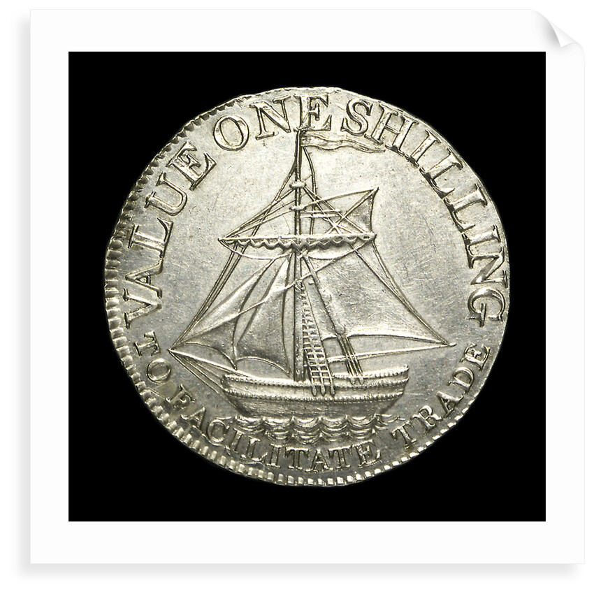Hampshire shilling token; reverse by unknown