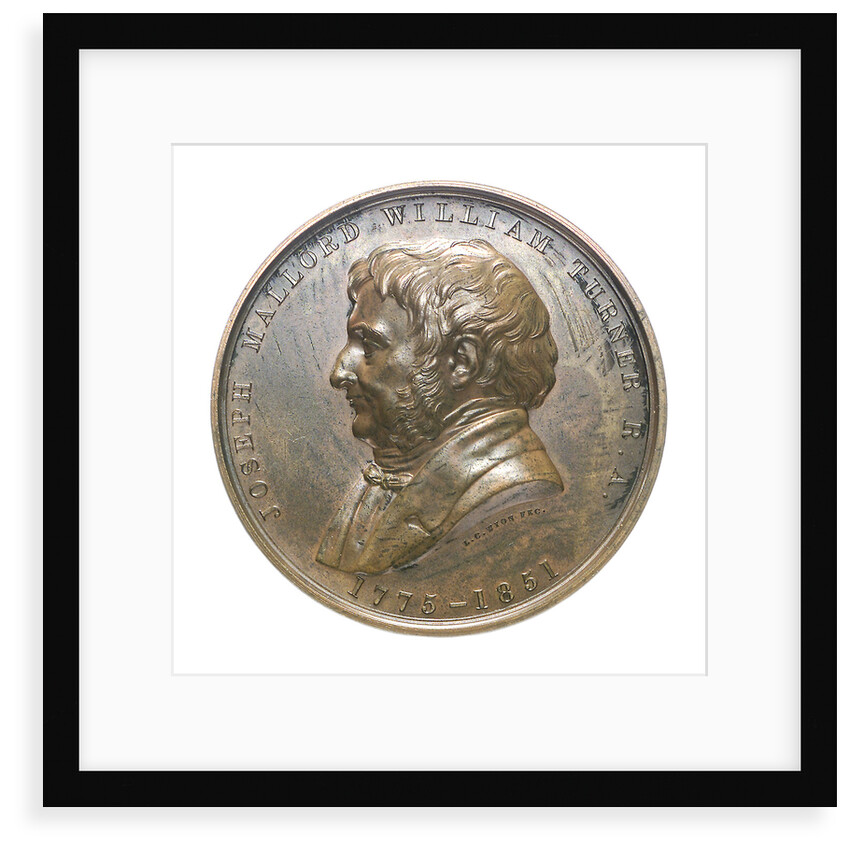 Medal commemorating 'The Fighting Temeraire' and J.M.W. Turner; obverse by L.C. Wyon