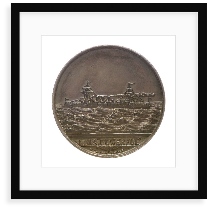 Medal commemorating the launch of HMS 'Powerful'; obverse by W.T. Story