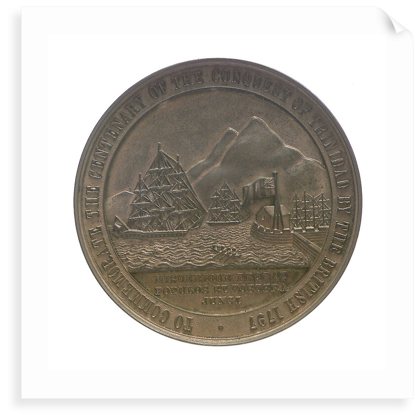 Medal commemorating the centenary of the capture of Trinidad, 1797 and Sir Ralph Abercromby (1734-1801); reverse by unknown