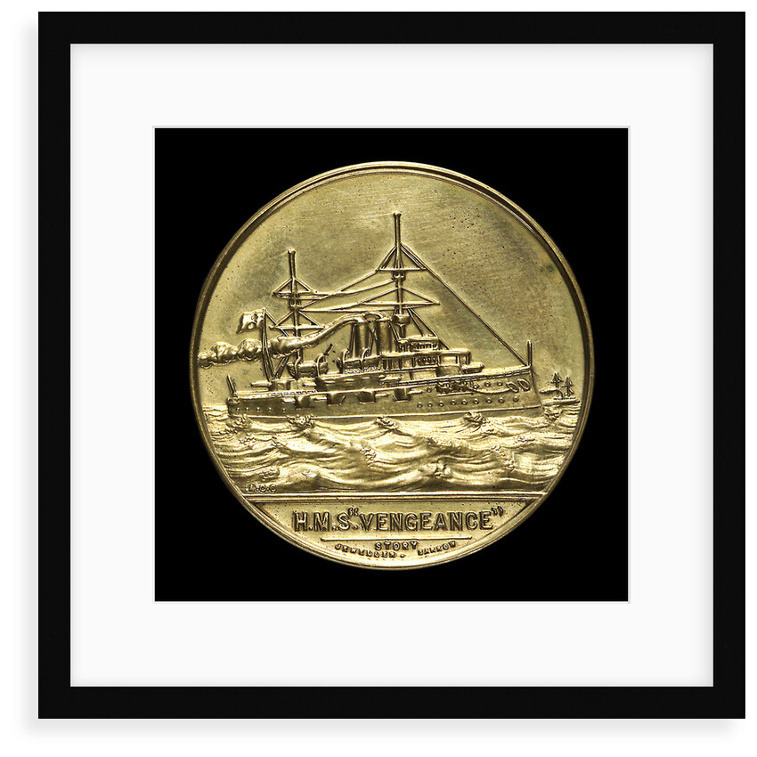 Medal commemorating the launch of HMS 'Vengeance', 1899; obverse by W.T. Story