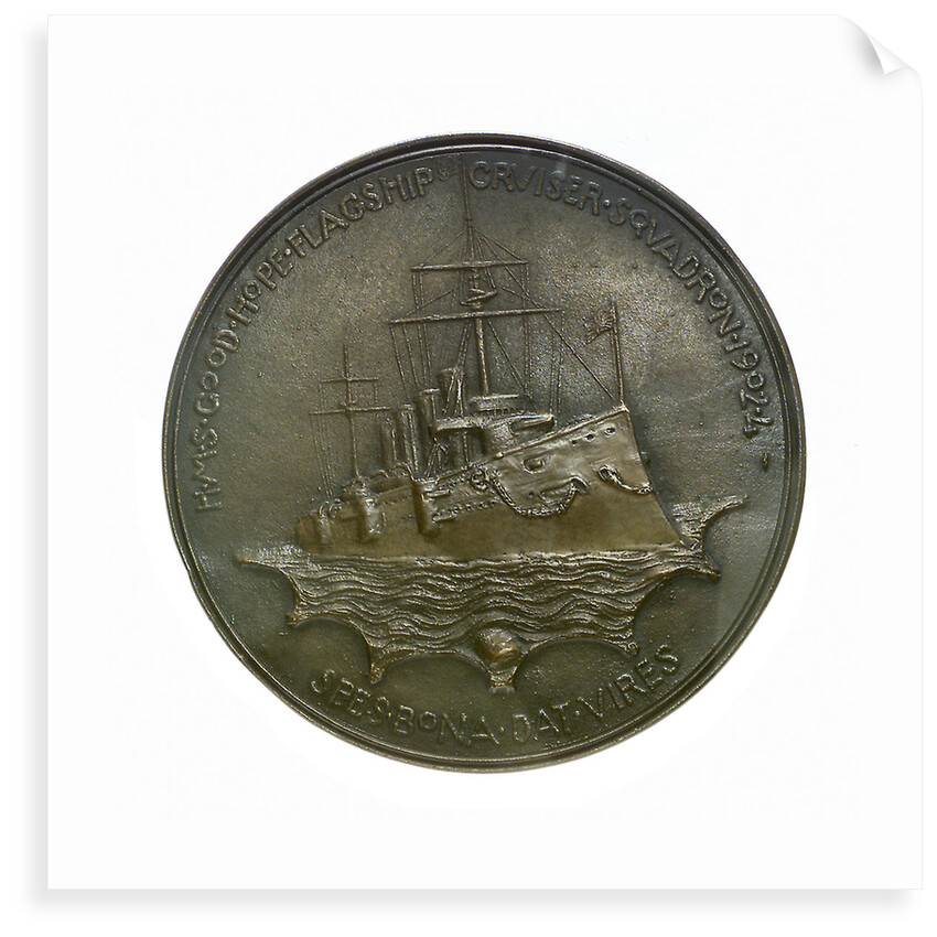 Medal commemorating the Vice Admiral Sir Wilmot H. Fawkes; reverse by T. Spicer Simson