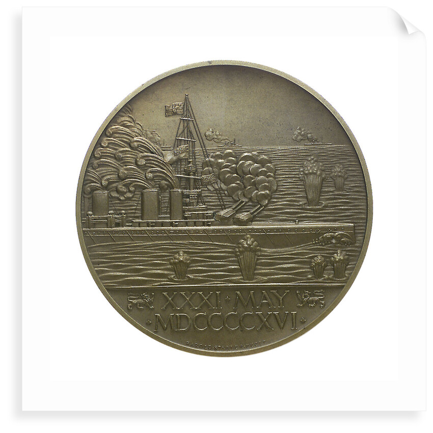 Medal commemorating the Battle of Jutland, 1916; reverse by Harold Stabler