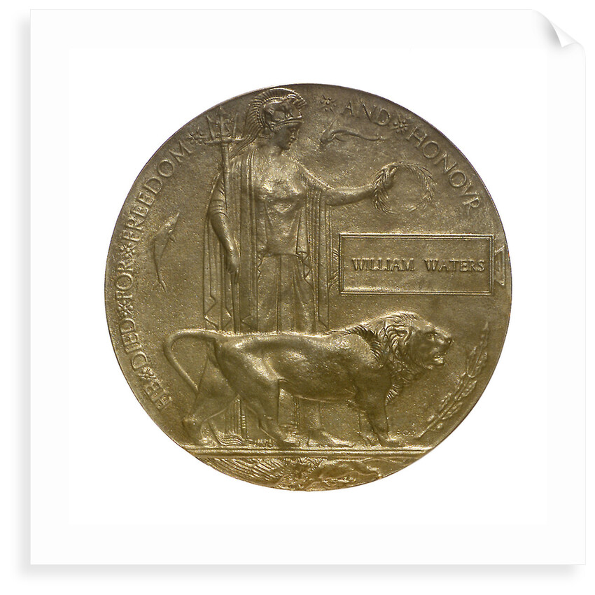 Next of Kin Memorial Plaque; obverse by E. Carter Preston