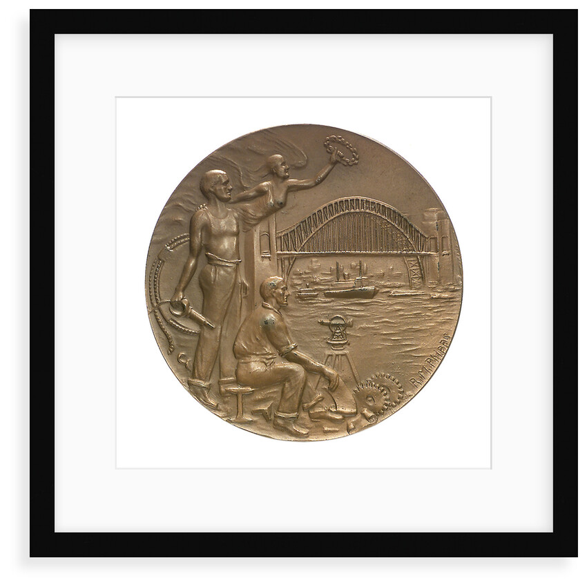 Medal commemorating the opening of Sydney Harbour bridge, 1932; obverse by R.M. Phipps