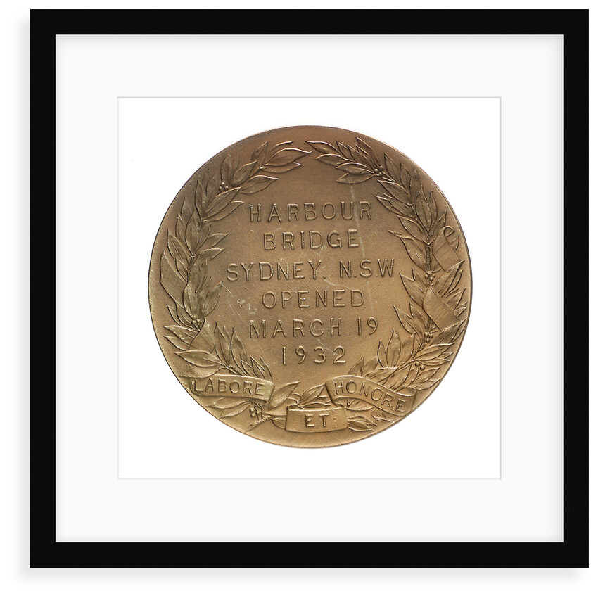 Medal commemorating the opening of Sydney Harbour bridge, 1932; reverse by R.M. Phipps