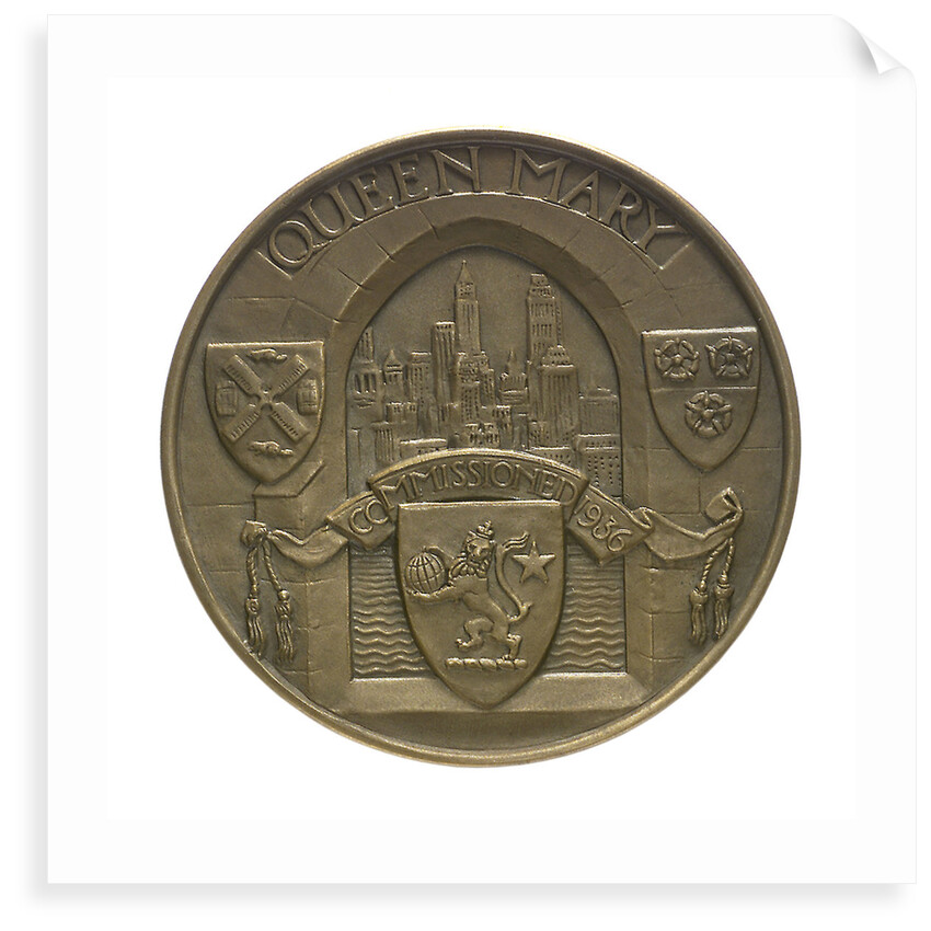 Medal commemorating the 'Queen Mary' commissioned 1936; obverse by Gilbert Bayes