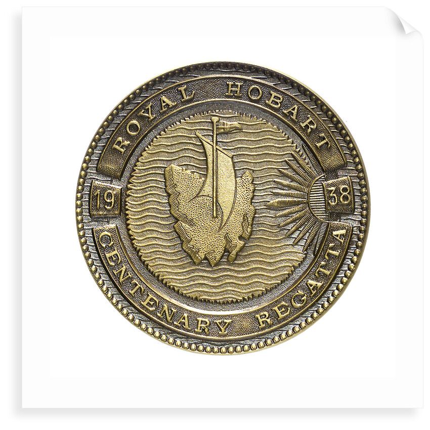 Medal commemorating the Royal Hobart centenary regatta, 1938; reverse by Stokes