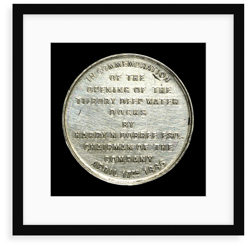 Medal commemorating the opening of Tilbury deep water docks, 1886; reverse by unknown