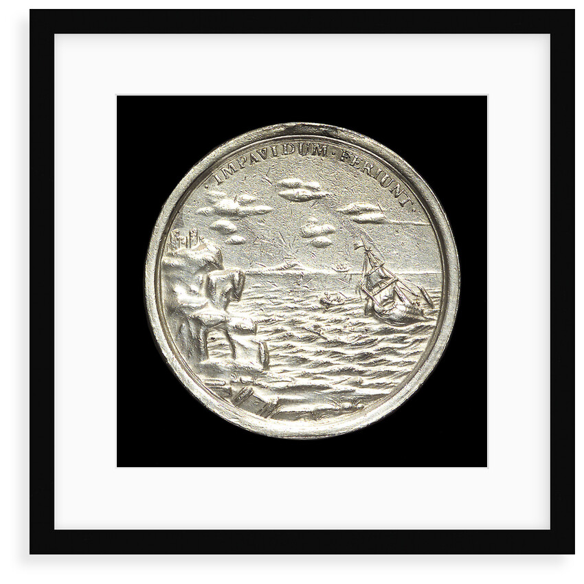 Medal commemorating The Duke of York wrecked, 1682; reverse by George Bower