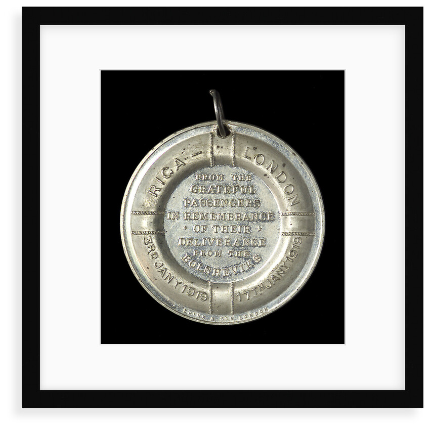 Medal commemorating the deliverance of the passengers of the 'Princess Margaret' from the Bolsheviks, 1917; reverse by Spink & Son Ltd.