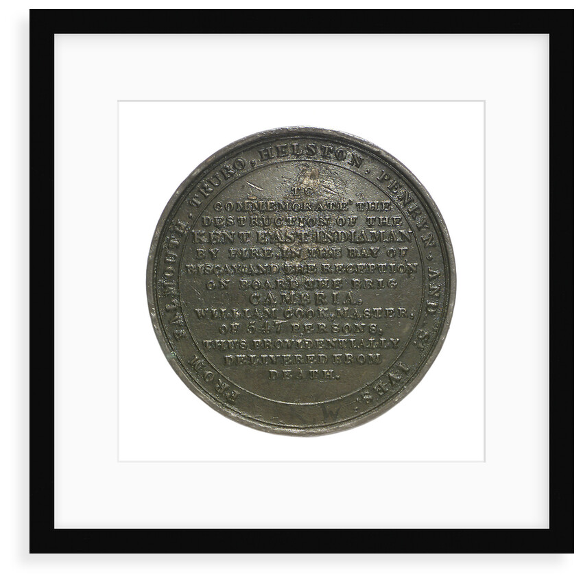 Medal commemorating the loss of the East Indiaman 'Kent', 1825; reverse by Thomas Halliday