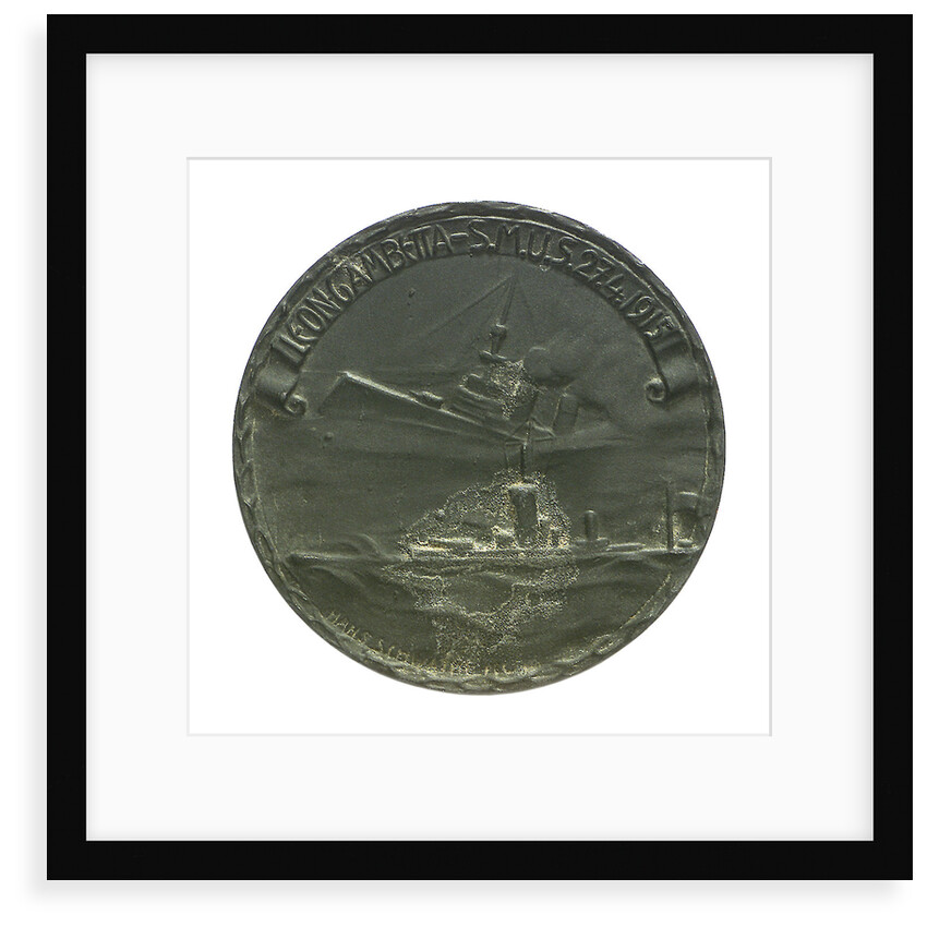 Medal commemorating the sinking of 'Leon Gambetta' by U5, 1915; obverse by Hans Schwathe
