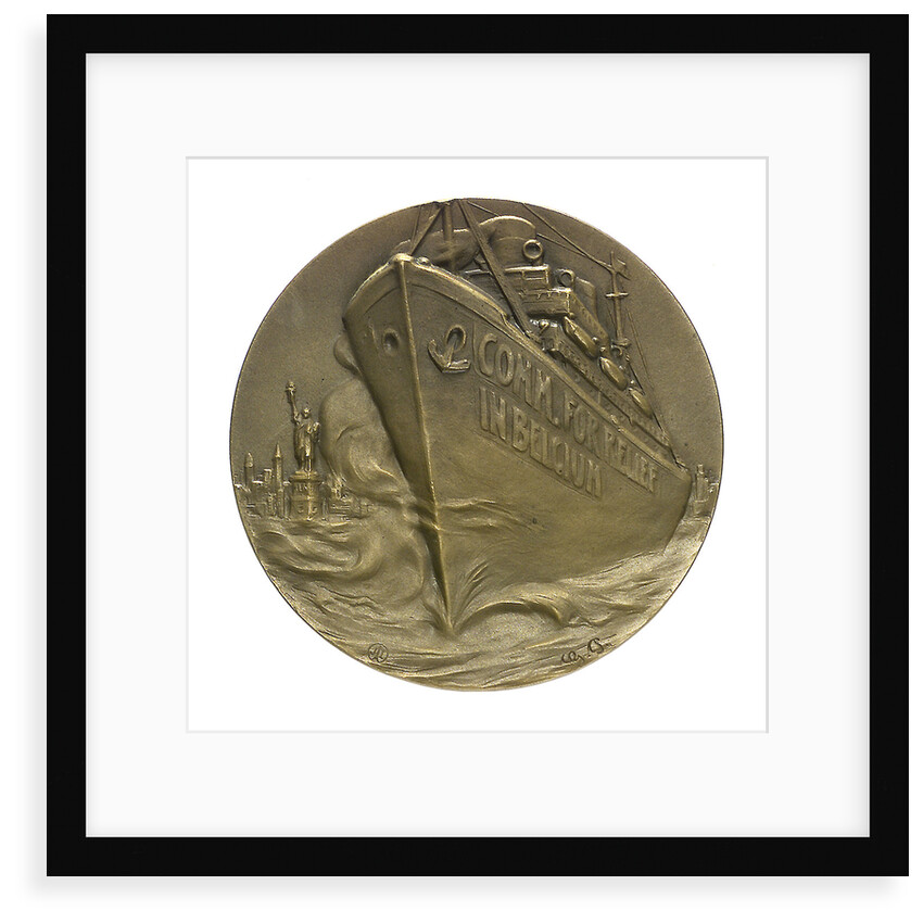 Medal commemorating relief in Belgium; reverse by G. Petit