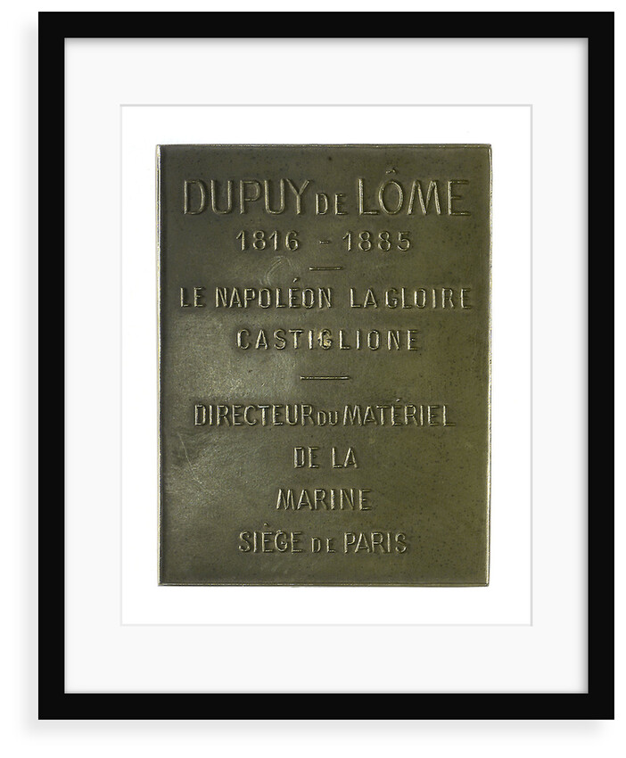 Medal commemorating naval architect Dupuy de Lôme (1816-85) by unknown