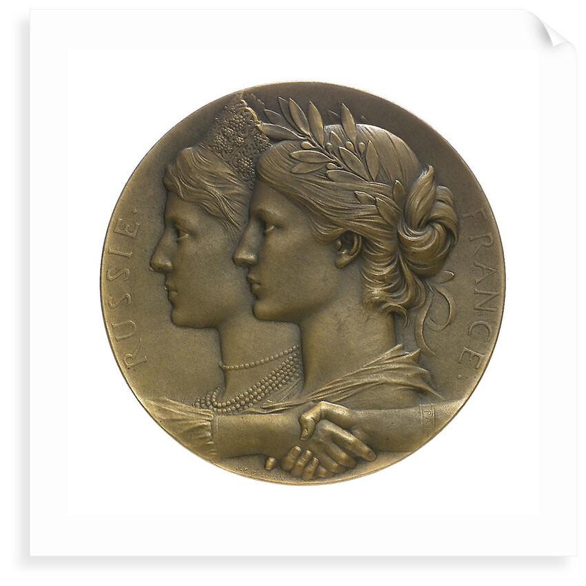 Medal commemorating the visit of the Russian fleet to Toulon, 1893; obverse by J.C. Chaplain