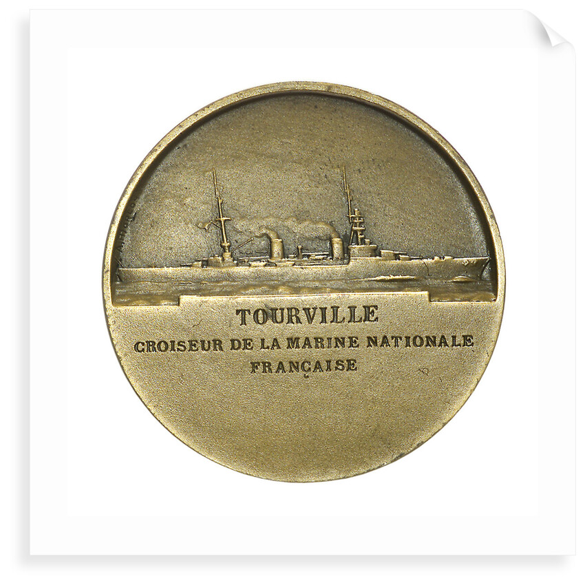 Medal commemorating Admiral de Tourville (1642-1701) and the cruiser 'Tourville'; reverse by J.A. Pingret