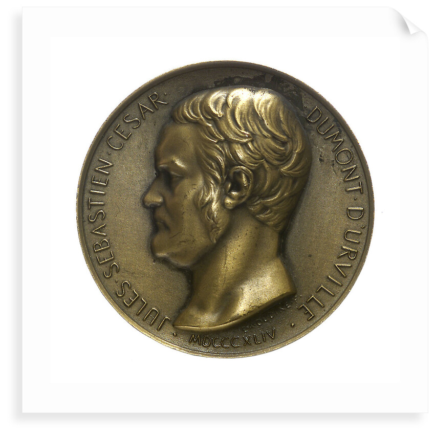 Medal commemorating Admiral Jules Sébastien César Dumont d'Urville (1790-1840) and the colonial destroyer 'Dumont d'Urville' by E.A. Oudin