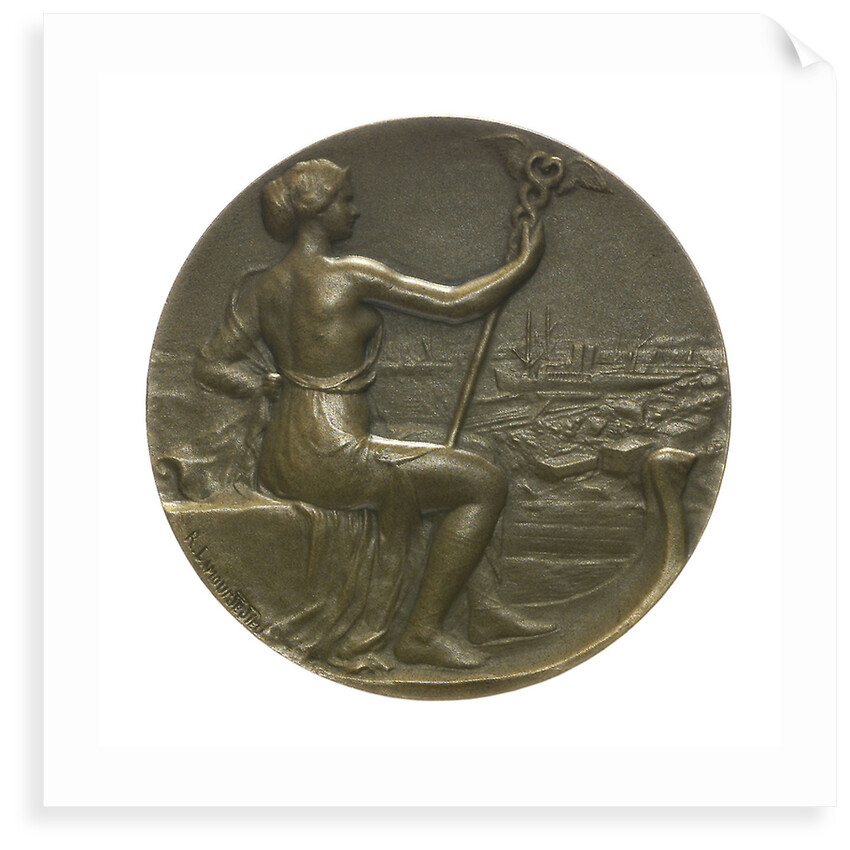 Medal commemorating The International Congress of Maritime Law; obverse by R.E. Lamourdedieu