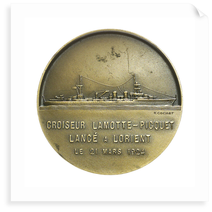 Medal commemorating Commodore de Lamotte Picquet and the cruiser 'Lamotte Piquet'; reverse by P. Lenoir
