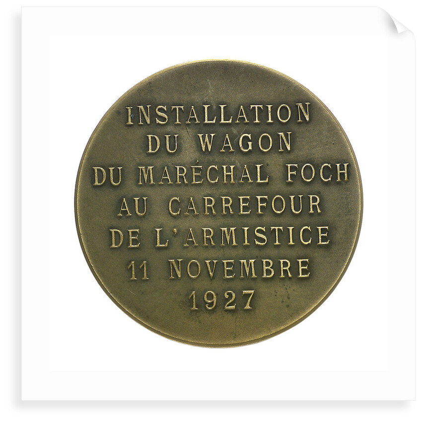 Medal commemorating the Armistice, 1918; reverse by unknown