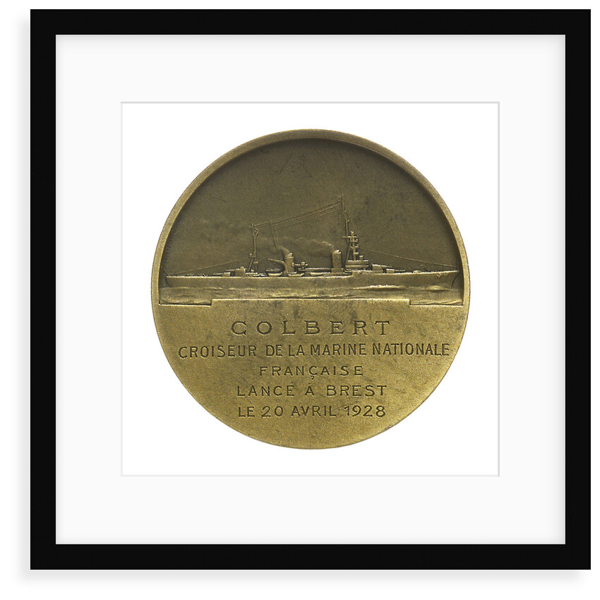 Medal commemorating the minister Jeane Baptiste Colbert (1619-1683) and the cruiser 'Colbert'; reverse by T. Bernard