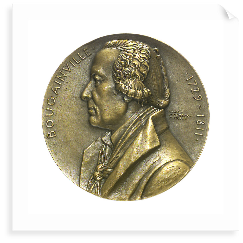 Medal commemorating the navigator Louis Antoine, Comte de Bougainville (1729-1811) and the destroyer 'Bougainville'; obverse by Anie Mouroux-Martin