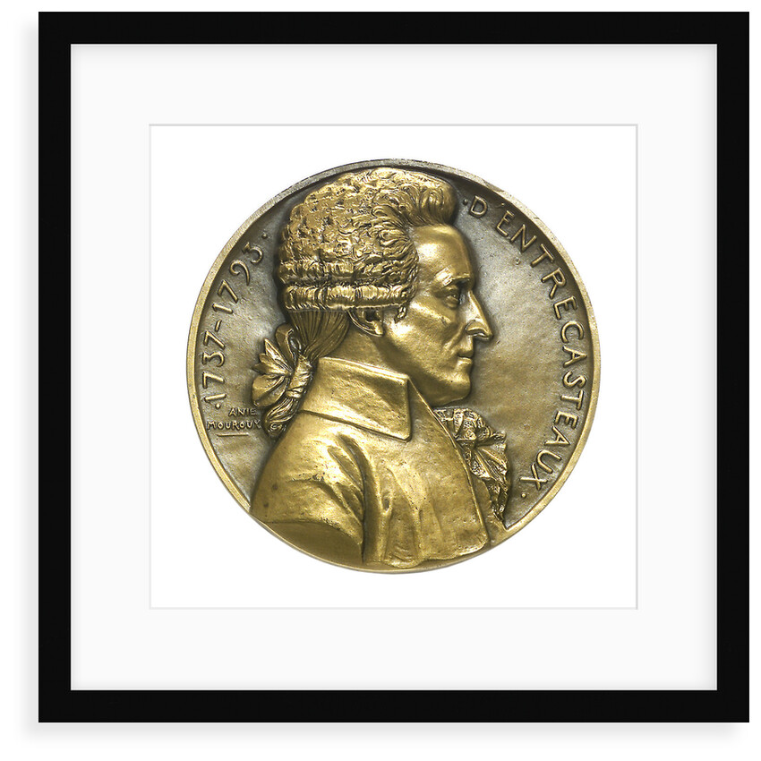 Medal commemorating  Joseph Antoine Raymond Bruny, Chevalier d'Entrecasteaux (1737-1793) and the destroyer 'D'Entrecasteaux'; obverse by Anie Mouroux-Martin