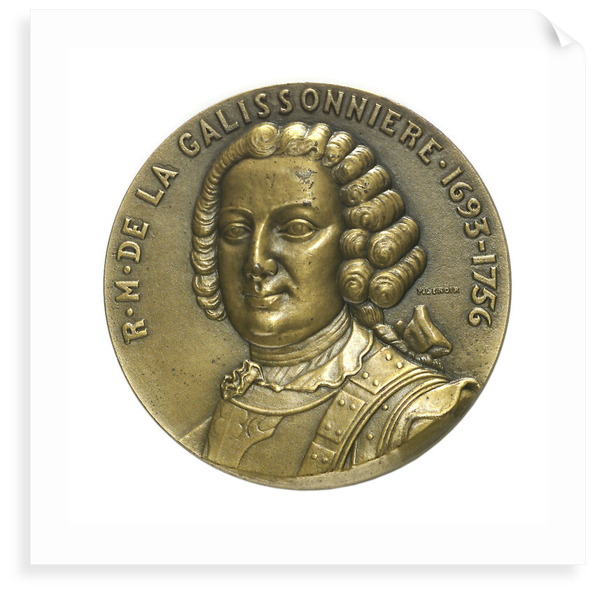 Medal commemorating Roland Michel Barrin, Marquis de la Galissoniere (1693-1756) and the cruiser 'Galissoni by P. Lenoir