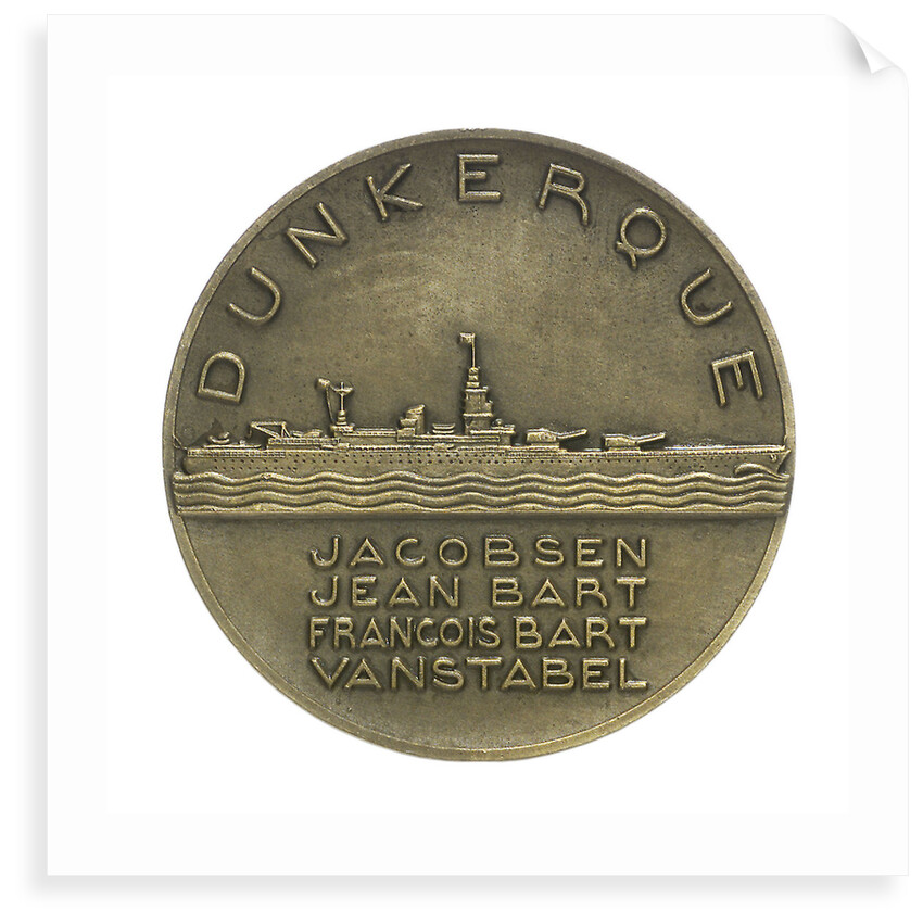 Medal commemorating the battleship 'Dunkerque'; reverse by Pierre Turin