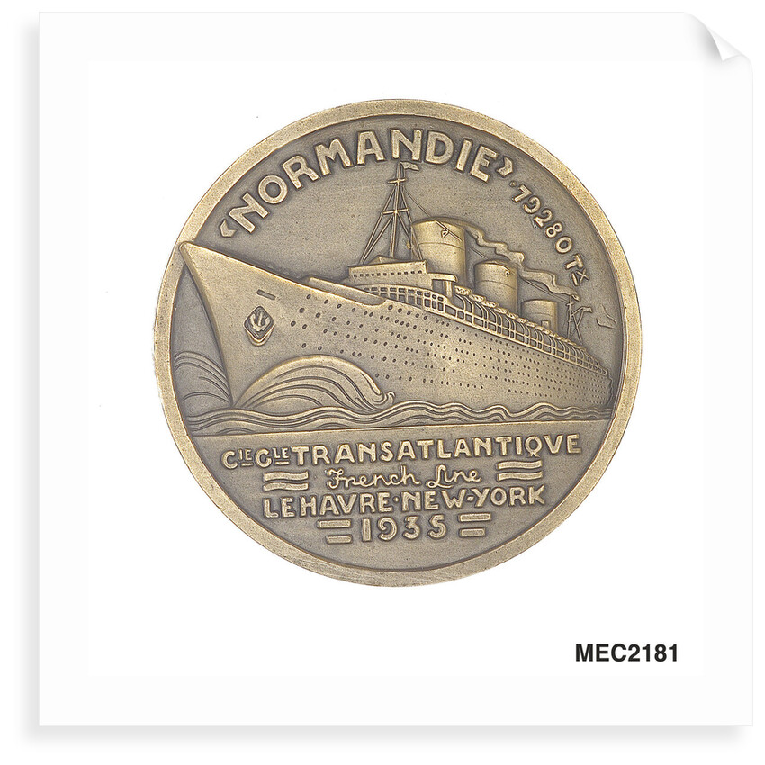 Medal commemorating the SS 'Normandie' by J. Vernon