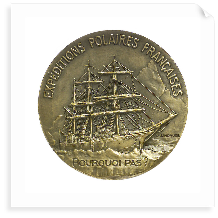Medal commemorating Jean Baptiste Charcot (1867-1936) and the 'Pourquoi Pas'; reverse by Paul Richer