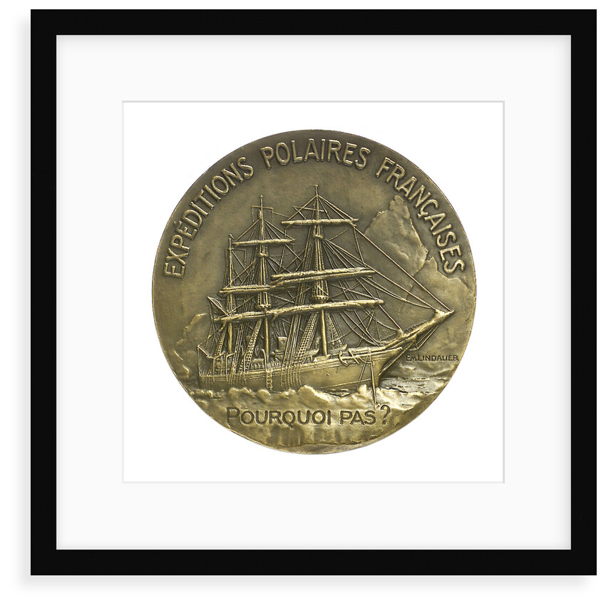 Medal commemorating Jean Baptiste Charcot (1867-1936) and the 'Pourquoi Pas'; reverse by Paul Richer