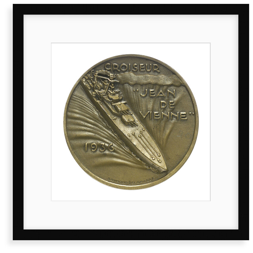 Medal commemorating Admiral Jean de Vienne (1342?-1396) and the cruiser 'Jean de Vienne'; reverse by Raymond Delamarre