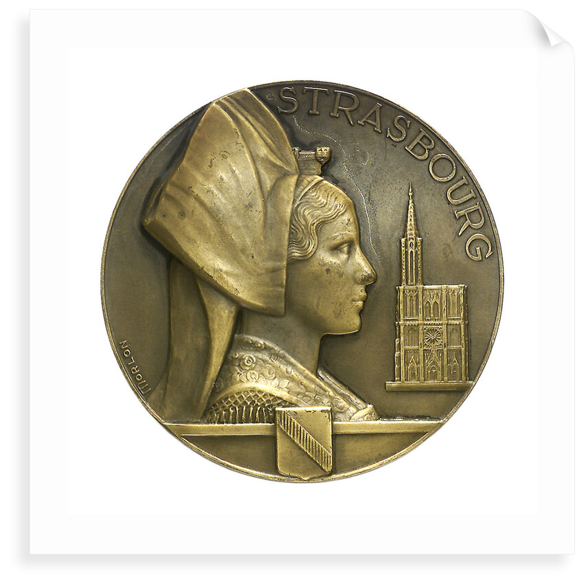 Medal commemorating the battleship 'Strasbourg'; obverse by P.A. Morlon