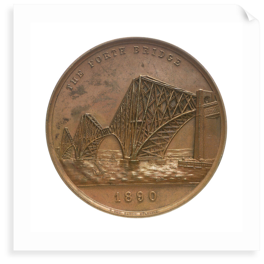 Medal commemorating the opening of the Forth Bridge, 1890; obverse by Lauer Bros.