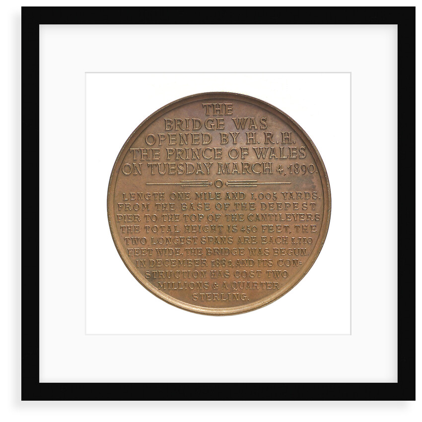 Medal commemorating the opening of the Forth Bridge, 1890; reverse by Lauer Bros.
