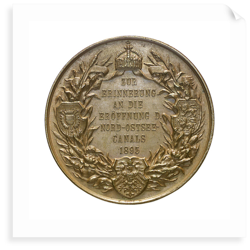 Medal commemorating the opening of the Keil canal, 1895; reverse by G. Loos
